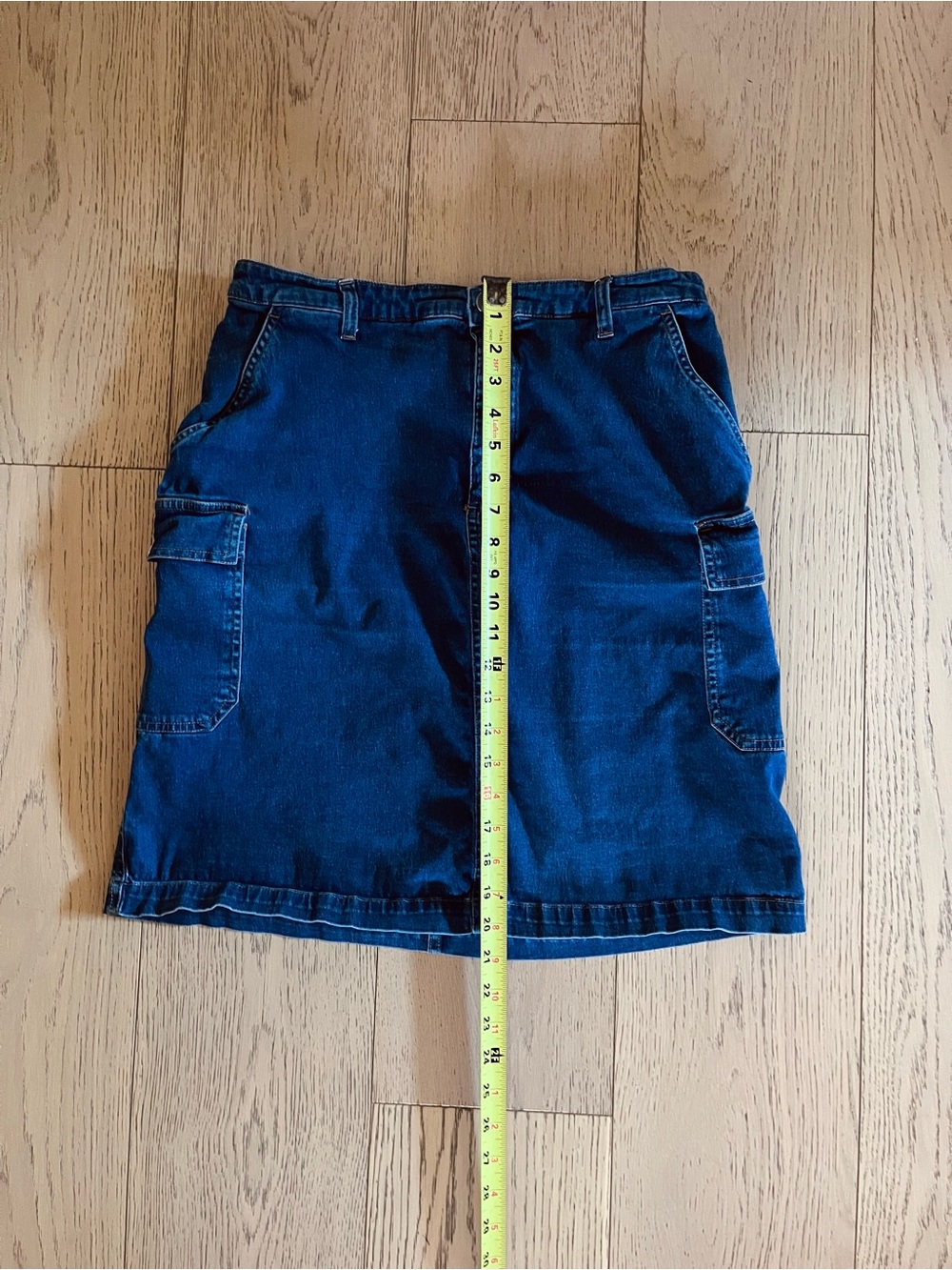 90s Y2K Vintage Cherokee Denim Cargo Pocket Midi Skirt - Picture 5 of 6